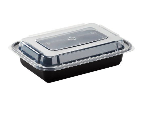 16 oz Rectangular Black Container HD 4