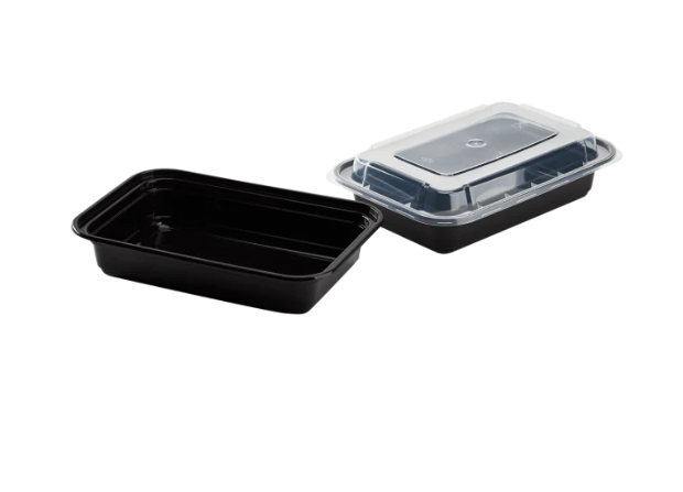 16 oz Rectangular Black Container HD 9