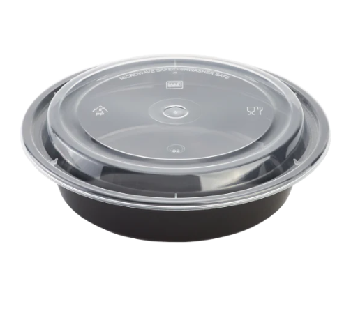 24 Oz Round Black Container 2