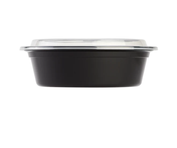 32 oz Round Black Container 4