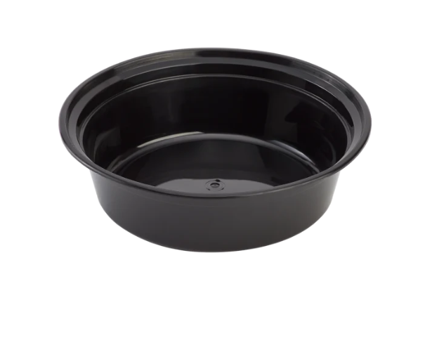 32 oz Round Black Container 6