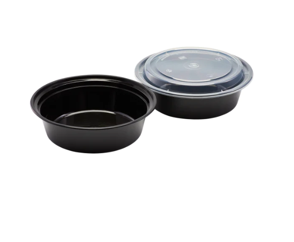 32 oz Round Black Container 7