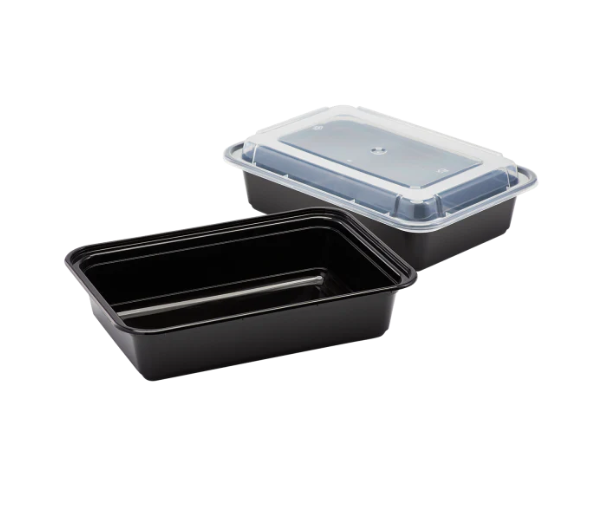 38 Oz Rectangular Black Container 1