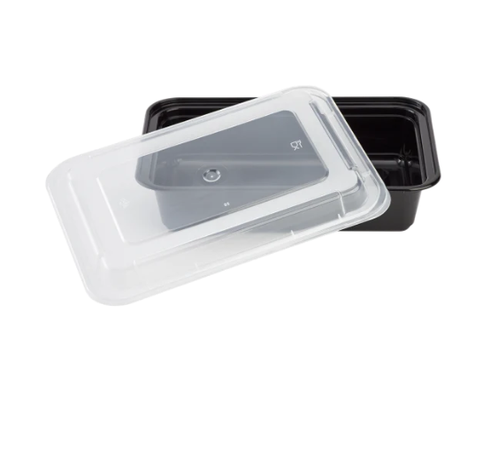 38 Oz Rectangular Black Container 2