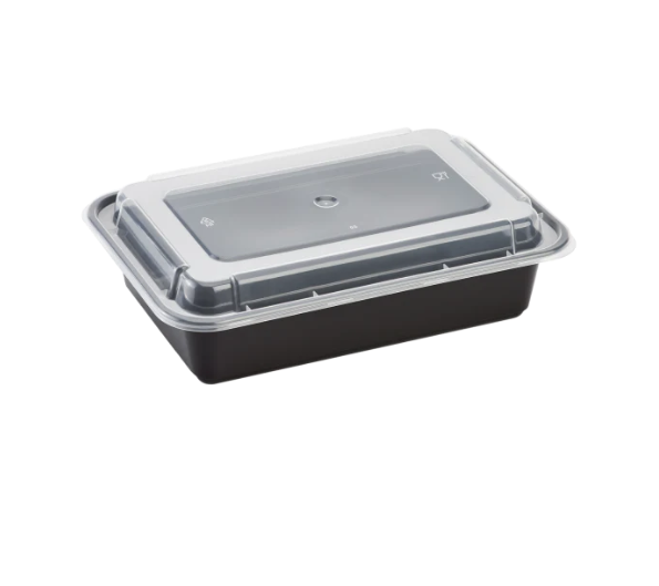 38 Oz Rectangular Black Container 3