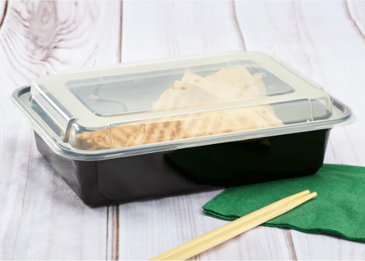 38 Oz Rectangular Black Container 5